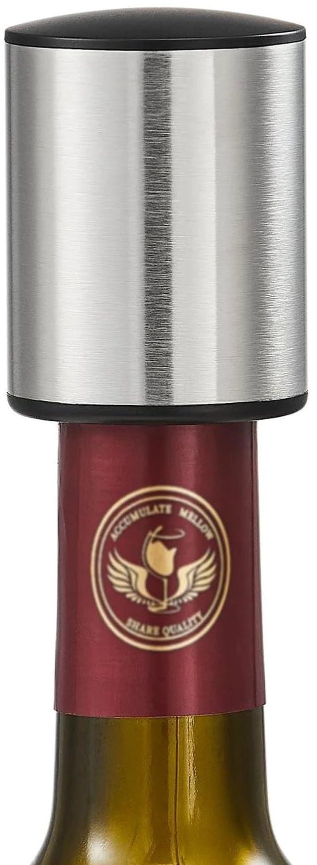 Main image of Wine Bottle Stoppers, Real Vacuum Wine Stoppers, Reusable Wine Preserver, Keeps Fresh, Silver, 4 Count