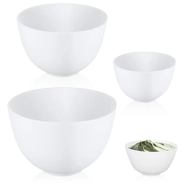 Alt view image 2 of 3 - SUPVOX Silicone Facial Mask Mixing Bowl Set Firm Mask Stirring Bowls for Diy Face and Hair Oil Mixing Soft Texture Beauty Tool 3 Sizes White