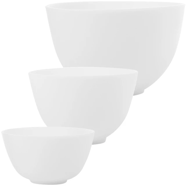 Alt view image 3 of 3 - SUPVOX Silicone Facial Mask Mixing Bowl Set Firm Mask Stirring Bowls for Diy Face and Hair Oil Mixing Soft Texture Beauty Tool 3 Sizes White