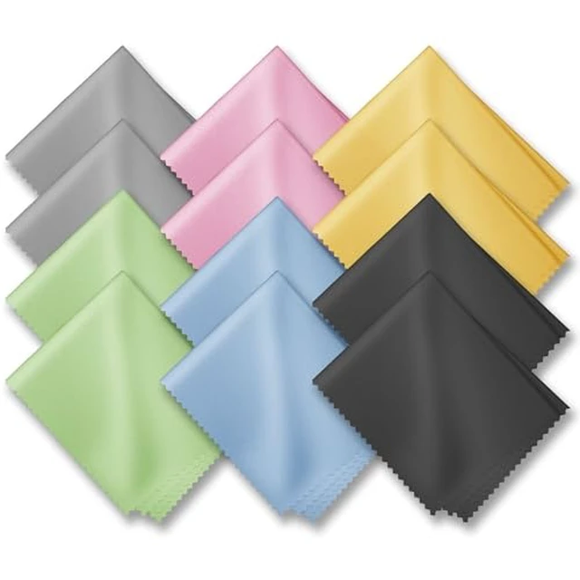 Alt view image 2 of 5 - Glasses Cleaning Cloths(12 pcs),Microfiber Eyeglass Cleaner Cloth, Lens Wipes Cloth for Cleaning Eyeglasses, Cell Phones, Screens, Lenses, Electronics and All Delicate Surface