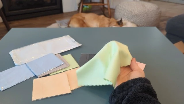 Alt view image 4 of 5 - Glasses Cleaning Cloths(12 pcs),Microfiber Eyeglass Cleaner Cloth, Lens Wipes Cloth for Cleaning Eyeglasses, Cell Phones, Screens, Lenses, Electronics and All Delicate Surface