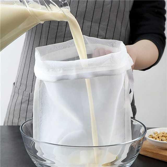 Main image of White Nut Milk Bag Reusable Cheesecloth Bags For Straining Almond Soy Milk Strainer For Cold Brew Coffee Tea Beer Juice Fine Nylon Mesh Cheese Cloth Food Strainers