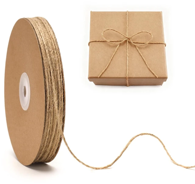 Main image of 2MM Jute Twine - 328Ft Natural Brown Jute String, 3-Ply Thin String for Gardening, Craft Twine for DIY Crafts, Gift Wrapping, Crochet Kitting, Macrame Decor