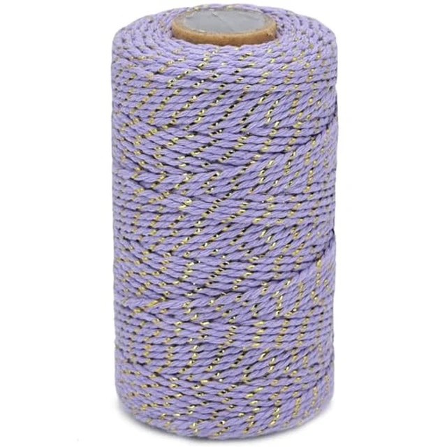 Alt view image 4 of 5 - Iridescent Multicolor and Black Cotton Twine String, 164 Feet, 2mm Thick, for Crafts, Gift Wrapping, Home Decor