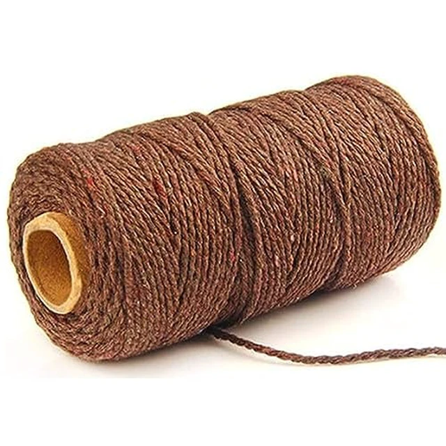 Alt view image 5 of 5 - (109 Yards/1.5mm/35 Colors Optional) Macrame Cord Craft Macramé Cotton Baker Twine Craft Making Knitting Cord Rope DIY Wedding Decor Supply Christmas Wrapping String Rope (Black)