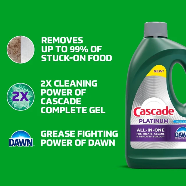 Alt view image 6 of 7 - Platinum Dishwashing Liquid Gel - Fresh Scent, 125 oz. (2 Pack)