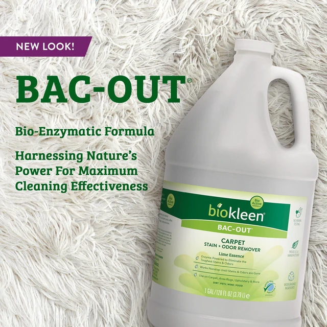 Alt view image 2 of 7 - Bac Out Enzyme Cleaner, Stain & Pet Odor Eliminator, Lime Scent Pet Stain Remover for Carpet, Enzymatic Cleaner for Dog Urine, Cat Urine Enzyme Cleaner Destroyer, Eco-Friendly, Non-Toxic