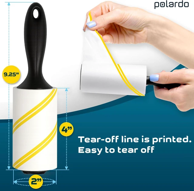 Alt view image 2 of 6 - Lint Rollers for Pet Hair, Sticky, Remover for Couch, Clothes Furniture and Carpet. Lint Roller Dog Hair Remover Cat Hair, Animal Hair, Pet Fur, Fuzz. 5 Large Pet Hair Lint Rollers White