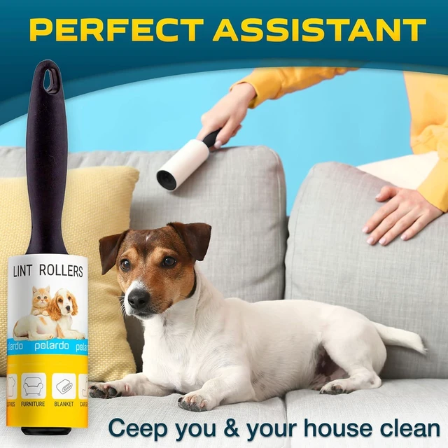 Alt view image 6 of 6 - Lint Rollers for Pet Hair, Sticky, Remover for Couch, Clothes Furniture and Carpet. Lint Roller Dog Hair Remover Cat Hair, Animal Hair, Pet Fur, Fuzz. 5 Large Pet Hair Lint Rollers White
