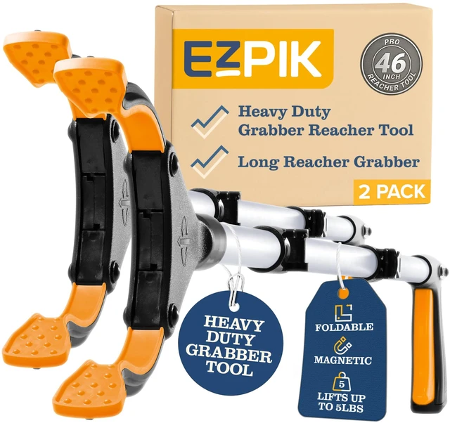 Main image of New 2026 Pro 46" Foldable Grabber Reacher Tool for Seniors - Grabbers for Elderly Reaching Tool Heavy Duty Pickup Trash Picker Upper Equipment - Claw Grabber Stick for Reaching Aids, 2-Pack