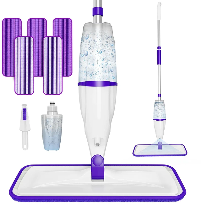 Main image of Spray Mops for Floor Cleaning: Wet Dry Mops Refillable Hardwood Floor Mop 5 Washable Mop Pads for Swiffer PowerMop, Microfiber Flat Mop Dust Mop Multi-purpose, for Tile Wood Laminate Vinyl Marble