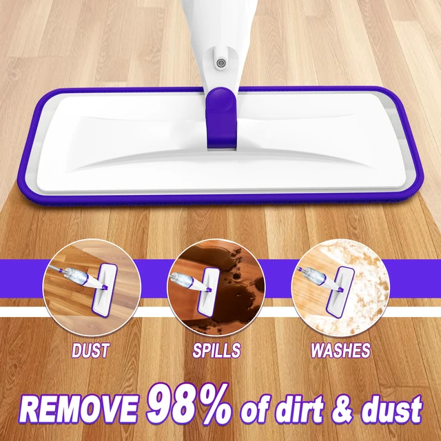 Alt view image 4 of 7 - Spray Mops for Floor Cleaning: Wet Dry Mops Refillable Hardwood Floor Mop 5 Washable Mop Pads for Swiffer PowerMop, Microfiber Flat Mop Dust Mop Multi-purpose, for Tile Wood Laminate Vinyl Marble
