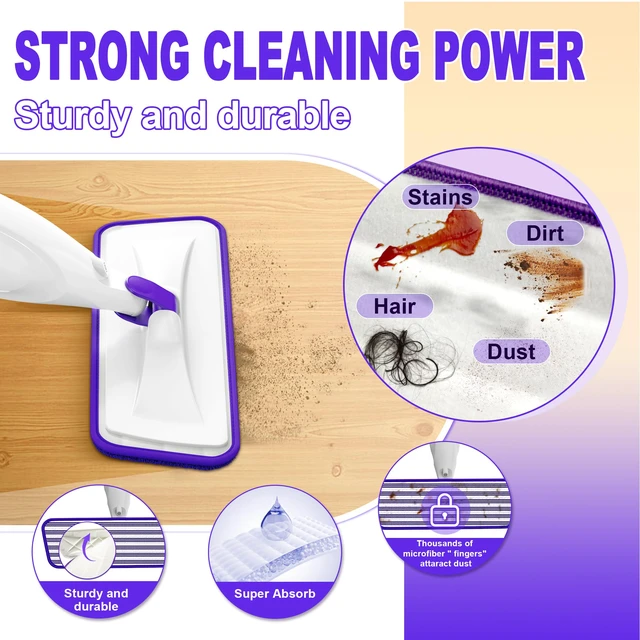 Alt view image 5 of 7 - Spray Mops for Floor Cleaning: Wet Dry Mops Refillable Hardwood Floor Mop 5 Washable Mop Pads for Swiffer PowerMop, Microfiber Flat Mop Dust Mop Multi-purpose, for Tile Wood Laminate Vinyl Marble