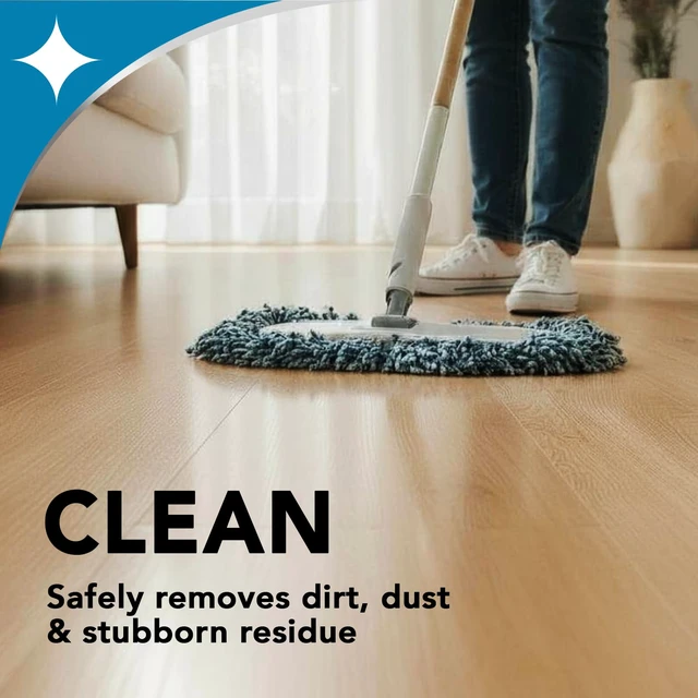 Alt view image 3 of 7 - Hardwood Floor Cleaner and Polish - Cleans Vinyl Tile, Solid, Laminate, Natural Shine, No Residue, Removes Scratches, Leaves Protective Layer, 1 Gallon Mop Soap & 32 Oz Restorer