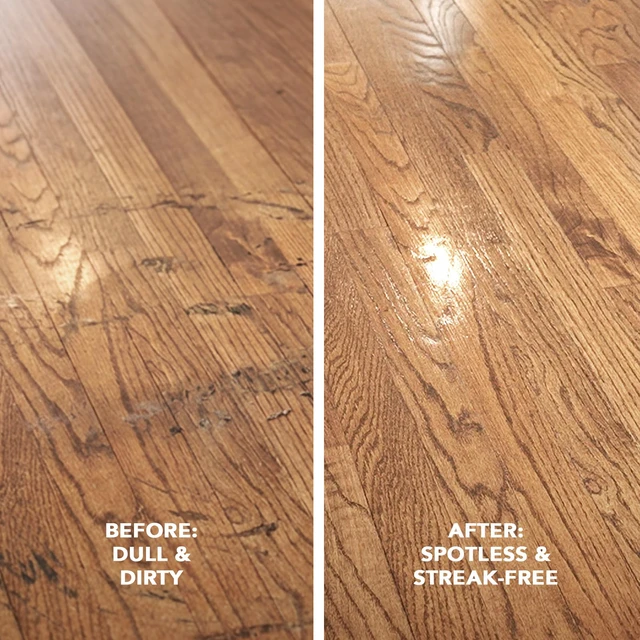 Alt view image 4 of 7 - Hardwood Floor Cleaner and Polish - Cleans Vinyl Tile, Solid, Laminate, Natural Shine, No Residue, Removes Scratches, Leaves Protective Layer, 1 Gallon Mop Soap & 32 Oz Restorer