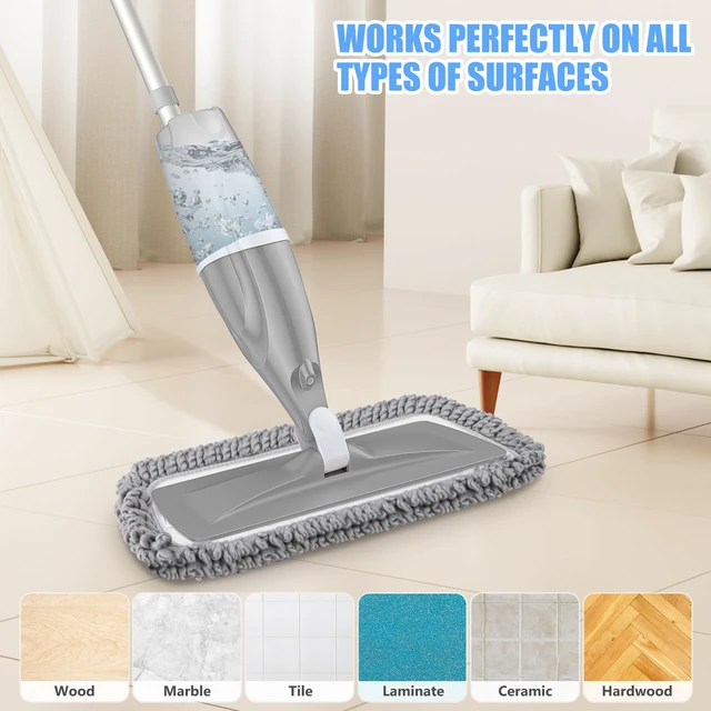 Alt view image 4 of 5 - Microfiber Spray Mops for Floors Cleaning: Wet Dust Mop Hardwood Floor Mop Remove Pet Hair Dust Stain for Family, 3 Washable Mop Pads for Swiffer PowerMop, Flat Mop Refillable, Multi-surface Mopping