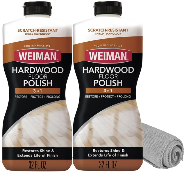 Main image of Wood Floor Polish and Restorer 32 Oz 3PC Bundle - High-Traffic Hardwood Floor, Natural Shine, Removes Scratches, Leaves Protective Layer