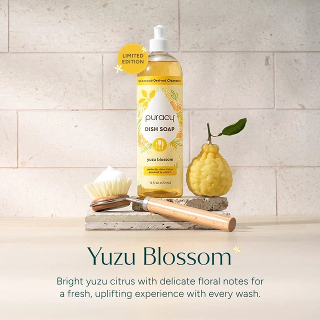 Alt view image 5 of 7 - Natural Dish Soap - Skin-Softening Dishwashing Soap, Non-Toxic Dish Soap, Organic Liquid Dishwashing Detergent Soap, Coconut-Derived Cleanser (Yuzu Blossom, 16 fl oz, 3 Pack)