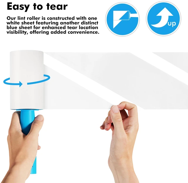 Alt view image 3 of 6 - 999 Sheets Lint Rollers Refills, 9 Rollers Easy to Peel, Home Cleaning, Lint Remover for Clothes, Furniture, Couch, Car Seats, Designed for Pet Owners