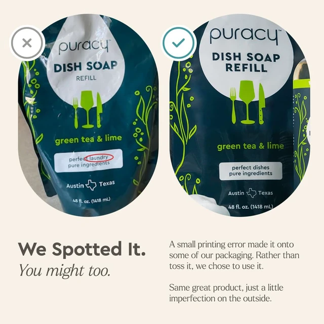 Alt view image 5 of 7 - Natural Dish Soap Refill - Skin-Softening Plant-Based Liquid Dishwashing Detergent Soap, Clean-Rinsing Water-Sheeting Formula (Green Tea & Lime, 48 fl oz)