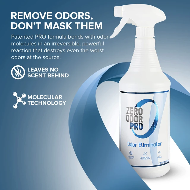 Alt view image 2 of 7 - Pro Commercial Strength Odor Eliminator, Room Deodorizer and Air Freshener, Trigger Spray, 32 oz, White/Blue
