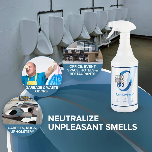 Alt view image 3 of 7 - Pro Commercial Strength Odor Eliminator, Room Deodorizer and Air Freshener, Trigger Spray, 32 oz, White/Blue