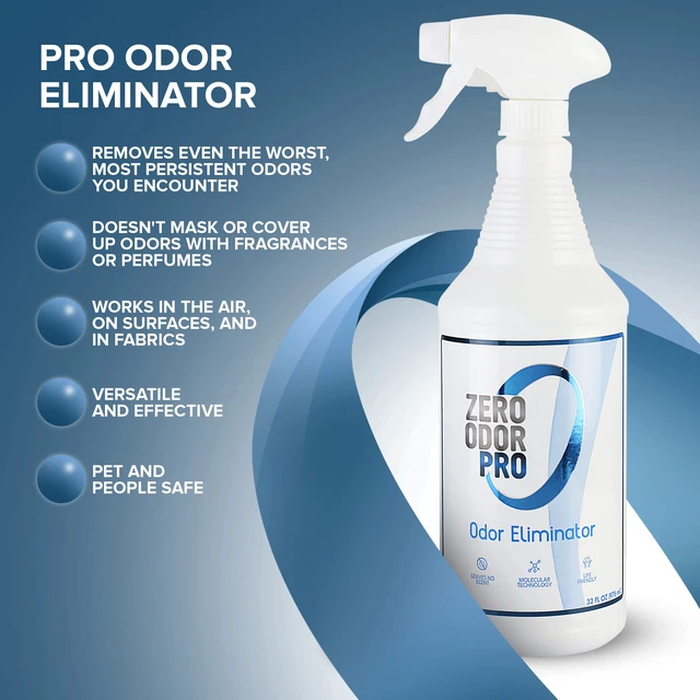 Alt view image 5 of 7 - Pro Commercial Strength Odor Eliminator, Room Deodorizer and Air Freshener, Trigger Spray, 32 oz, White/Blue