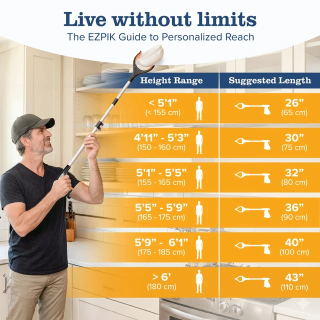 Alt view image 7 of 7 - Pro 43" Foldable Grabber Reacher Tool for Seniors - Grabbers for Elderly Reaching Tool Heavy Duty Pickup Trash Picker Upper Equipment - Claw Grabber Stick for Reaching Aids, Weed Gripper