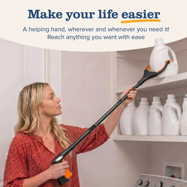 Alt view image 3 of 7 - Pro 40" Extended Grabber Reacher Tool for Elderly, Trash Hand Grabber Pickup Sticks for Seniors, Foldable Gripper Claw Pickup Tool, Hand Extension Magnetic Folding Tongs