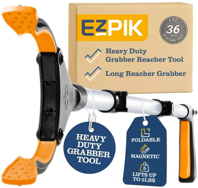 Main image of Pro 36" Flexible Folding Grabber Tool for Elderly + Magnets, Reacher for Disabled & Seniors Heavy Duty Rotating Grippers for Reaching Underneath, Trash Grabbers & Dressing Stick