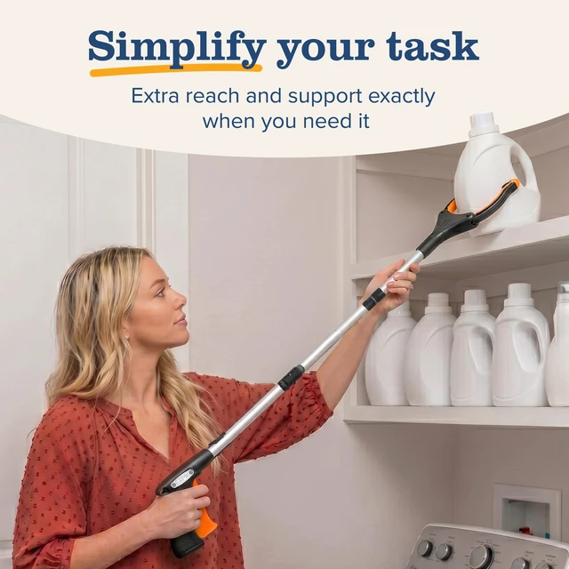 Alt view image 3 of 7 - Pro 36" Flexible Folding Grabber Tool for Elderly + Magnets, Reacher for Disabled & Seniors Heavy Duty Rotating Grippers for Reaching Underneath, Trash Grabbers & Dressing Stick