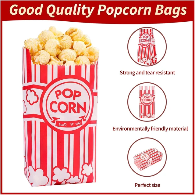 Alt view image 2 of 6 - Paper Popcorn Bags,1200 Packs 1oz Popcorn Bag Individual Servings Pop Corn Bag Bulk for Poporn Machine,Movie Nights Pop Corn Bags