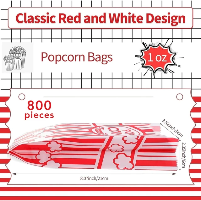 Alt view image 4 of 7 - Paper Popcorn Bags,800 Packs 1oz Popcorn Bag Individual Servings Pop Corn Bag Bulk for Poporn Machine,Movie Nights Pop Corn Bags