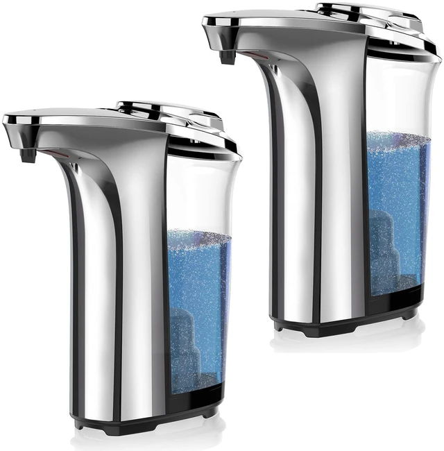 Main image of Automatic Soap Dispenser, 17oz Touchless Liquid Dish Soap Dispenser Kitchen 17OZ Large Capacity, 2 Pack, 5 Adjustable Soap Levels, Hand Dispenser for Bathroom Kitchen Sink, Battery Operated