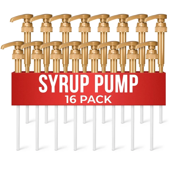 Main image of 16 Pcs Coffee Syrup Pump, Compatible with Skinny, Torani, Davinci Syrup Pump for 25.4 Oz (750ml) Glass Bottles; Dispenses 0.3 Oz; Coffee Bar Accessories & Dirty Soda Bar Supplies