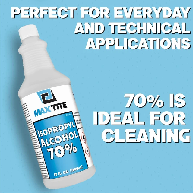 Alt view image 3 of 4 - 70% Isopropyl Alcohol (2 Gallons (8 Pack, 32 fl oz) - Includes Heavy-Duty Spray Nozzle - Made in USA