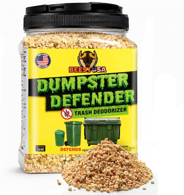 Main image of Dumpster Defender - 1.5lbs Outdoor Trash Can Deodorizer & Liquid Waste Absorber (Made in USA) Biodegradable Trash Can Odor Eliminator - Powerful Garbage Deodorizer for Always-Fresh Bins - 7 Cups