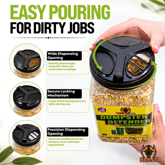 Alt view image 4 of 7 - Dumpster Defender - 1.5lbs Outdoor Trash Can Deodorizer & Liquid Waste Absorber (Made in USA) Biodegradable Trash Can Odor Eliminator - Powerful Garbage Deodorizer for Always-Fresh Bins - 7 Cups