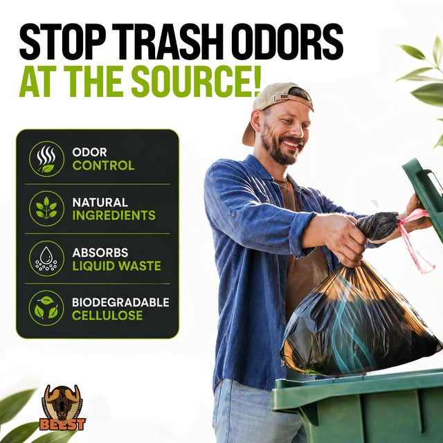 Alt view image 5 of 7 - Dumpster Defender - 1.5lbs Outdoor Trash Can Deodorizer & Liquid Waste Absorber (Made in USA) Biodegradable Trash Can Odor Eliminator - Powerful Garbage Deodorizer for Always-Fresh Bins - 7 Cups