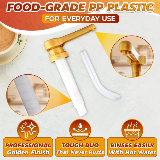 Alt view image 3 of 7 - 3 Pcs Sauce Pumps, Compatible with Torani, Davinci & Ghirardelli Sauce Pump Dispenser 0.5oz Each Press; Adjustable Long Tube, Lockable Design; for 64 and 87-90oz Bottles; for Various Liquids