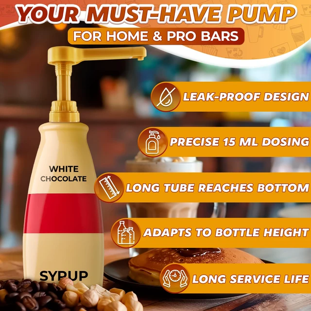 Alt view image 4 of 7 - 3 Pcs Sauce Pumps, Compatible with Torani, Davinci & Ghirardelli Sauce Pump Dispenser 0.5oz Each Press; Adjustable Long Tube, Lockable Design; for 64 and 87-90oz Bottles; for Various Liquids