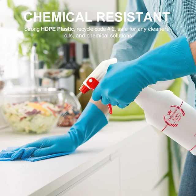 Alt view image 6 of 7 - Empty Spray Bottles, Heavy Duty Sprayer, Mist & Stream, 4 Pack 16 Oz Professional Spray Bottle, Leak-Proof, Better Trigger, Measurements, All-Purpose for Cleaning Solutions, Planting, Detailing