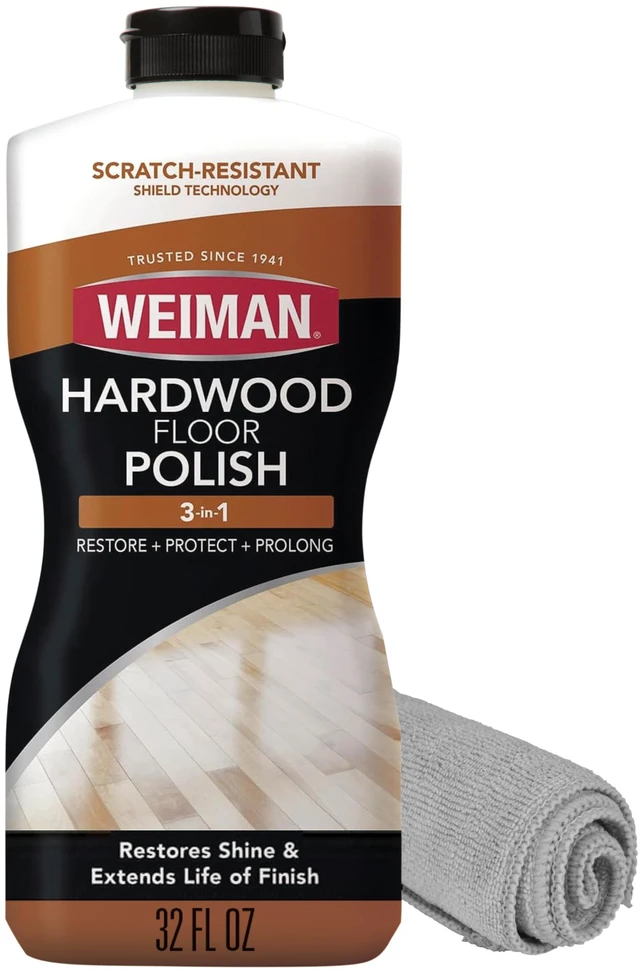 Main image of Wood Floor Polish and Restorer 32 Oz Bundle - High-Traffic Hardwood Floor, Natural Shine, Removes Scratches, Leaves Protective Layer