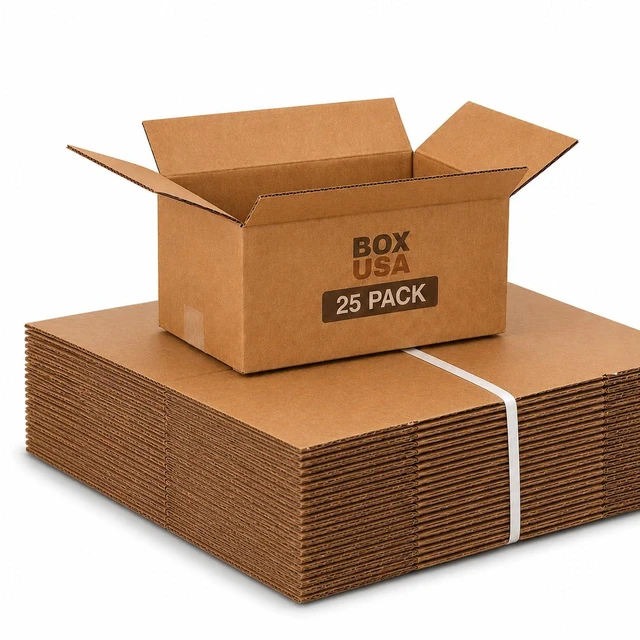 Main image of Moving Boxes Holds 65lbs, 15"L x 10"W x 6"H (25-Pack) Small - Corrugated Cardboard for Shipping, Mailing, Packing, Packaging and Storage