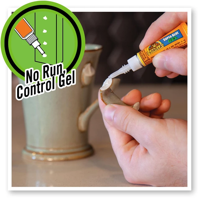 Alt view image 3 of 6 - Super Glue Gel, Clear, Four 3 g Tubes, 2-Pack, All Purpose Fast Setting, Ideal for Projects and Repairs, No-Run Formula, Anti-Clog Cap, Dries in 10-45 Seconds