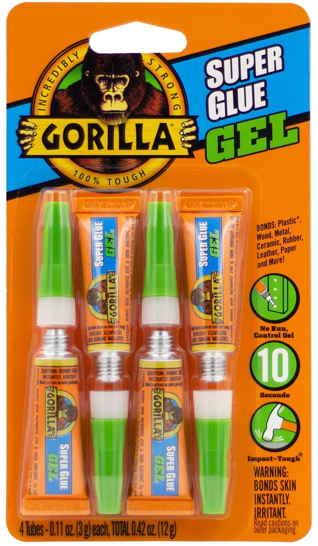 Alt view image 6 of 6 - Super Glue Gel, Clear, Four 3 g Tubes, 2-Pack, All Purpose Fast Setting, Ideal for Projects and Repairs, No-Run Formula, Anti-Clog Cap, Dries in 10-45 Seconds