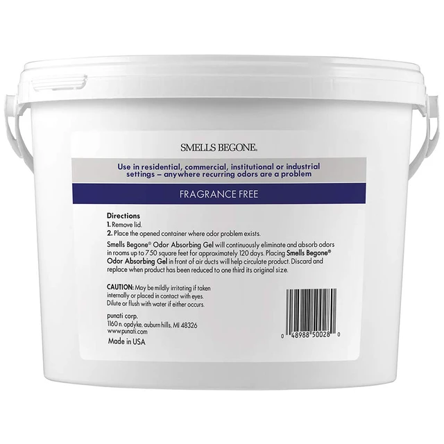 Alt view image 2 of 7 - 1-Gallon Gel Odor Eliminator High-Capacity, Long-Lasting Odor Absorber for Large Spaces, Basements, Garages, Workshops & Commercial Areas Removes Tough Odors Quickly (Fragrance Free)