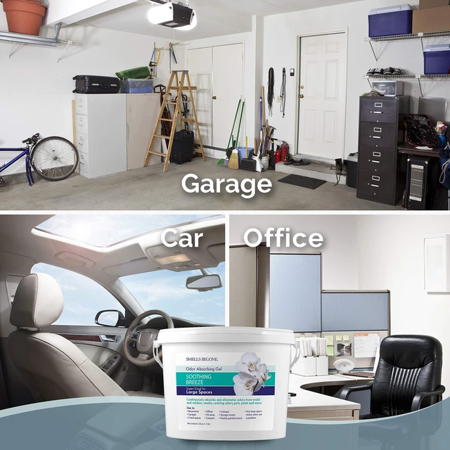 Alt view image 4 of 7 - 1-Gallon Gel Odor Eliminator High-Capacity, Long-Lasting Absorber for Large Basements, Garages, Workshops & Commercial Areas Removes Tough Odors with Essential Oils (Soothing Breeze)