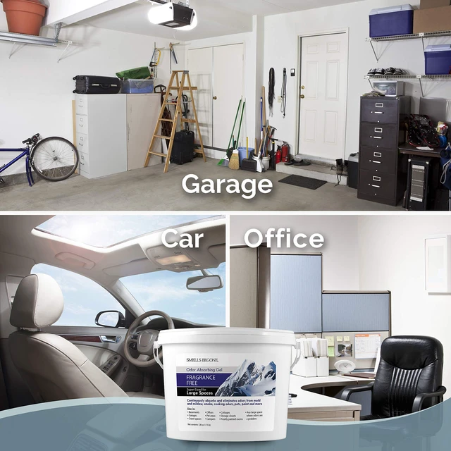 Alt view image 4 of 7 - 1-Gallon Gel Odor Eliminator High-Capacity, Long-Lasting Odor Absorber for Large Spaces, Basements, Garages, Workshops & Commercial Areas Removes Tough Odors Quickly (Fragrance Free)