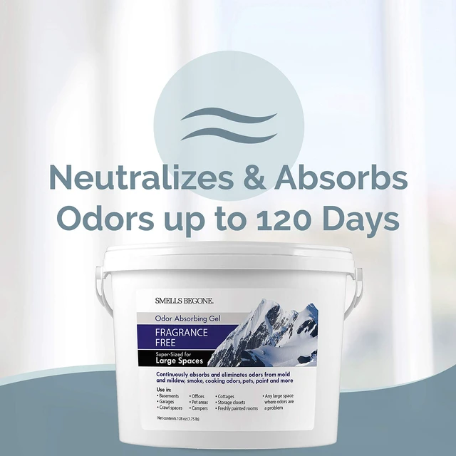 Alt view image 3 of 7 - 1-Gallon Gel Odor Eliminator High-Capacity, Long-Lasting Odor Absorber for Large Spaces, Basements, Garages, Workshops & Commercial Areas Removes Tough Odors Quickly (Fragrance Free)